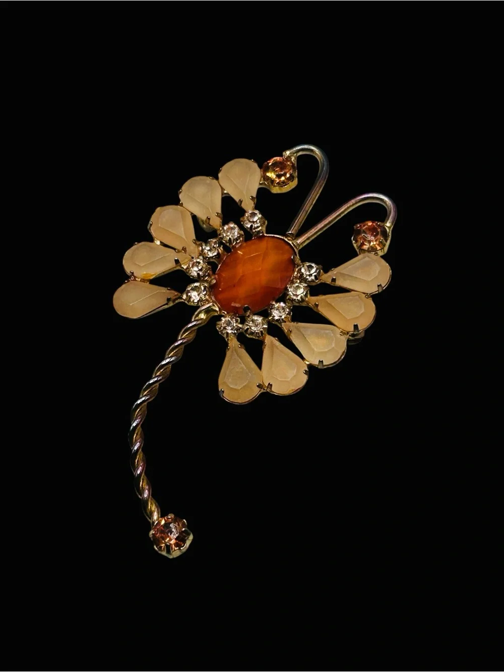 Huge Vintage Fantasy Lucite Dragonfly Brooch